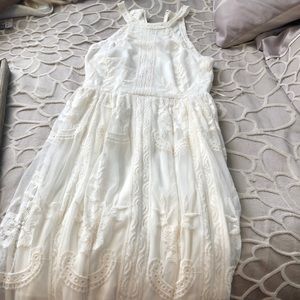 Long lace boho bridal shower dress